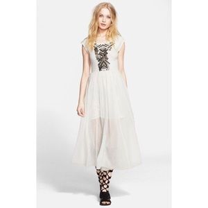 Free People Toosaloosa Slub Meadows Midi Dress
